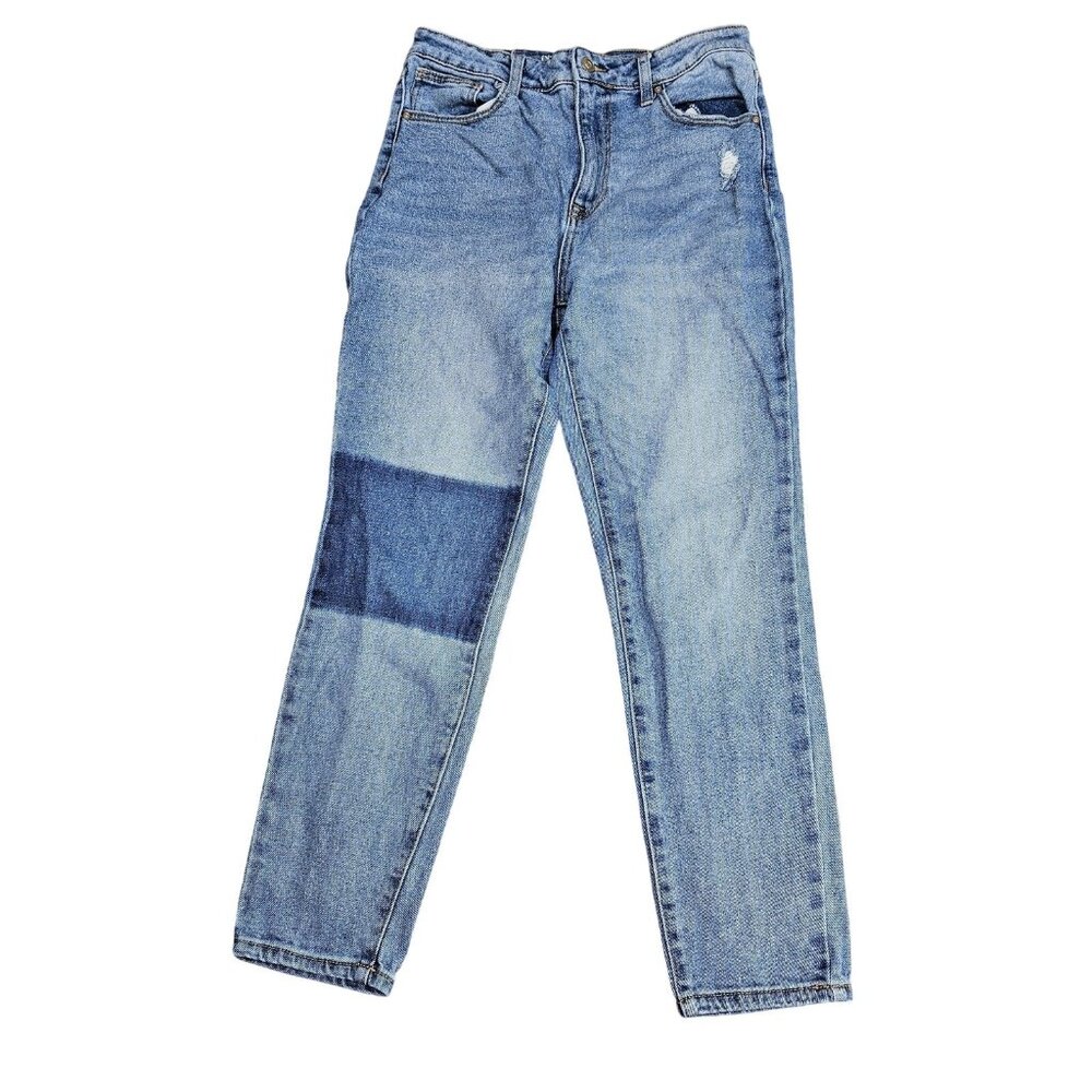 No Boundaries High Rise Jeans Juniors 9 Blue Light Wash Distressed Stretch Denim
